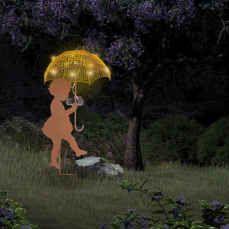 abc HOME LED Gartenleuchte Mädchen, Junge mit Regenschirm, LEDs, Solarpanel, Lichtsensor, Zwei Varianten: Junge und Mädchen