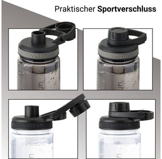 Vinsun Trinkflasche Sportflasche 750ml - Wasserflasche BPA frei & Kohlensäure geeignet, Auslaufsicher, bruchsicher, wiederverwendbar, leicht, Tritan Flasche