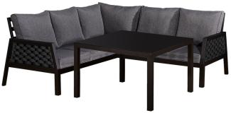 Luxus Premium Garten Design Lounge schwarz Alu Sitzgruppe Gartenmöbel NEU