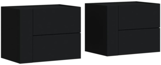 vidaXL Wand-Nachttische 2 Stk. Schwarz 45x30x35 cm 848328