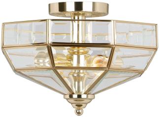 Wandleuchte, Messing Glas, Messing, B 32 cm