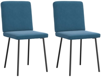 vidaXL Esszimmerstühle 2 Stk. Blau Samt 4101196