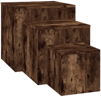 vidaXL Beistelltische 3 Stk. Räuchereiche Holzwerkstoff 815987