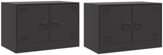 vidaXL TV-Schränke 2 Stk. Schwarz 67x39x44 cm Stahl 841632