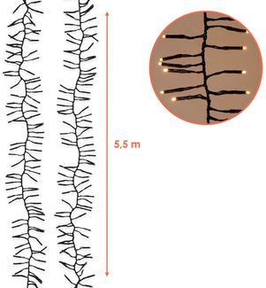 Spetebo LED-Lichterkette Büschel Lichterkette soft gold dimmbar mit Timer, 588-flammig, Dimmer und Timer