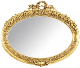 Casa Padrino Luxus Barock Wandspiegel Oval Gold - Massiv und Schwer - Goldener Spiegel