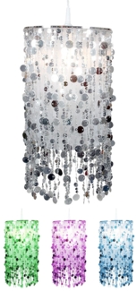 RGB LED Hängeleuchte, silber, Fernbedienung, H 152 cm