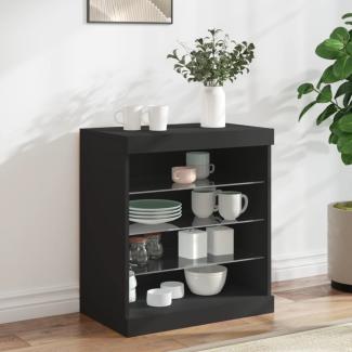 vidaXL Sideboard mit LED-Leuchten Schwarz 60,5x37x67 cm 836694