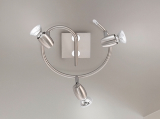 LED Deckenstrahler Silber 3-flammig, Rondell Ø 25,5cm