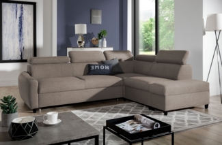 AX LIVING Ecksofa mit Schlaffunktion Braun Olettio L-Form 265 cm R