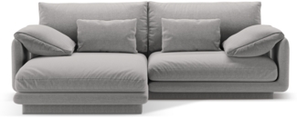 Micadoni Ecksofa Torino 3-Sitzer Strukturierter Stoff Hellgrau Links