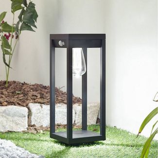 Lindby Außen-Stehlampe Enea, LED, Metall, Schwarz Farbwechsel RGB + weiß IP44mit Bewegungsmelder, 1x6 W LED, Farbwechsel RGB + weiß