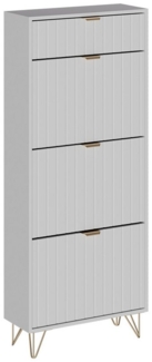 Schuhschrank Helge Weiß 60 x 145 cm 3 Fächer Vicco