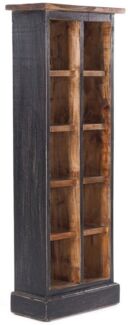 DESIGN DELIGHTS Regal RUSTIKALES CD & BÜCHERREGAL NATURE, 94x36cm(HxB) Holzregal 10 Fächer