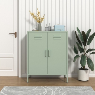 INOSIGN Wäscheschrank Siena Metallschrank Stahlschrank Mehrzweckschrank Beistellschrank (Breite 80cm, idealer Wäscheschrank im Loft Design) Bestseller Stahlschrank Kommode mit 2 Türen