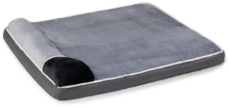 RAIKOU Hundematte Hundebett flauschig Hundematte waschbar Hundematratze mit Kissen, Velourslederimitat, waschbar,flauschig