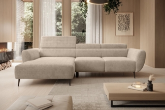 WERK2 Ecksofa Alisson, mit elektrischer Sitztiefenverstellung, L-Form, Breite 277 cm, Alisson – flexibler Komfort mit modernem Design und smarten Details.