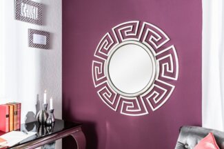 riess-ambiente Wandspiegel EUPHORIA XL 85cm silber, Wohnzimmer · rund · mit Rahmen · Metall · Handmade · Deko