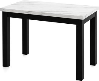 WFL GROUP Esstisch Arden rechteckig platzsparender mit schwarzen Massivholzbeinen (MADE IN EU, 100x60 cm Skandi, Loft & Industrieller Stil), moderner Tisch in Holzoptik für Küche, Esszimmer oder Wohnzimmer