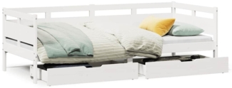 vidaXL Tagesbett mit Schubladen Weiß 80x200 cm Kiefernholz 3302117