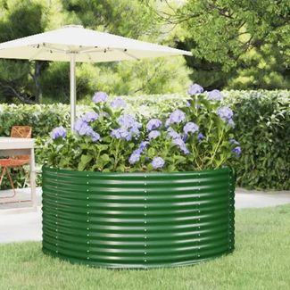 vidaXL Garten-Hochbeet Grün 140 x 140 x 68 cm Verzinkter Stahl 319088
