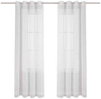 Joyswahl Gardine See (1 St), Ösen, halbtransparent, Mikrofaserqualität, Uni mit Längsstreifen, aus Voile