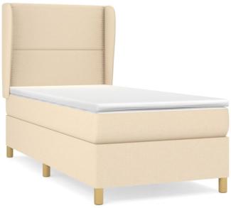 Boxspringbett mit Matratze Stoff Creme 80 x 200 cm, Härtegrad: H2 [3128402]