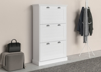 Home affaire Schuhschrank Motala mit 3 Klappen, Platz für 18-20 paar Schuhe, Breite 80 cm, Höhe 132 cm