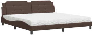 vidaXL Bett mit Matratze "Zadar" Braun 200x200 cm Kunstleder 3208889