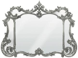 Casa Padrino Barock Spiegel Antik Silber 129 x H. 99 cm - Prunkvoller Wandspiegel im Barockstil - Antik Stil Garderoben Spiegel - Barock Interior - Handgefertigte Barock Möbel