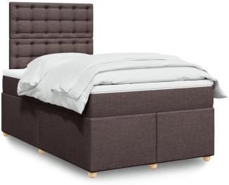 vidaXL Boxspringbett mit Matratze Dunkelbraun 120x200 cm Stoff 3293564