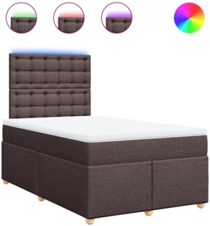 vidaXL Boxspringbett mit Matratze Dunkelbraun 120x200 cm Stoff 3293564