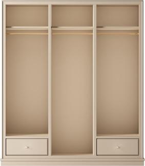 Casa Padrino Luxus Kleiderschrank Beige 200 x 60 x H. 230 cm - Offener Schlafzimmer Schrank - Schlafzimmer Möbel - Hotel Möbel - Schlafzimmer Einrichtung - Luxus Möbel - Luxus Einrichtung