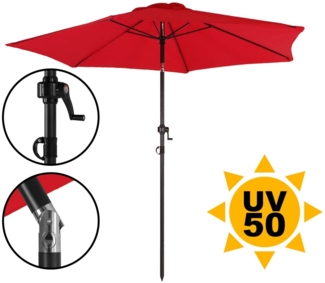 ONDIS24 Sonnenschirm Strandschirm 2,3 Meter Sonnenschutz mit Kurbel, Knick-Gelenk, 100% Polyester (160g/m)