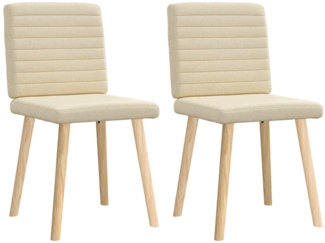 vidaXL Esszimmerstühle 2 Stk. Creme Stoff 4101181