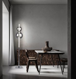 näve Stehlampe NOVA, Dimmfunktion, LED fest integriert, Warmweiß, Dimmbar, transparent