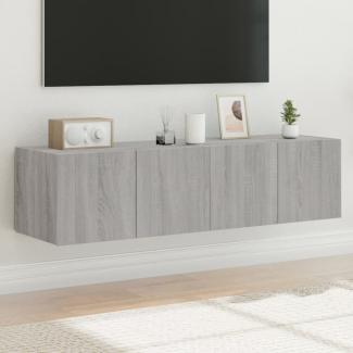 vidaXL TV-Wandschränke mit LED-Leuchten 2 Stk. Grau Sonoma 60x35x31 cm 837278