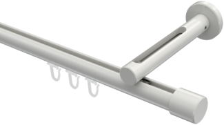 Innenlauf-Gardinenstangen-Set Siteno Santo 120 cm, 1-läufig, 20 mm Ø Weiß