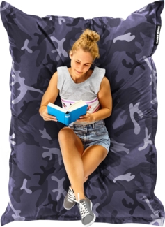 Green Bean® Sitzsack XXL 140x180 cm 380 Liter Kinder & Erwachsene Bean Bag EPS Perlen Füllung Outdoor Riesensitzsack - waschbares und wetterfestes Lounge Sitzkissen - Camouflage Schwarz