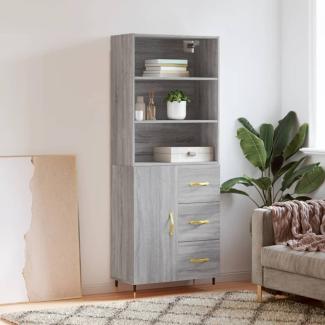 vidaXL Highboard Grau Sonoma 69,5x34x180 cm Holzwerkstoff 3189427