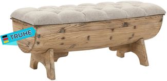 Aufbewahrungsbank JANA Massivholz 103 x 51 x 44 cm | Holztruhe Küchenbank Esszimmerbank Flurbank Stauraum