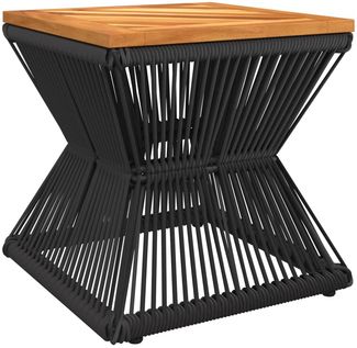 Couchtisch Sofatisch, mit Drahtgestell Schwarz 38x38x38 cm Akazienholz d291e