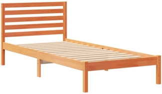 vidaXL Bettrahmen Wachsbraun 90 x 210 cm Massives Kiefernholz 872307