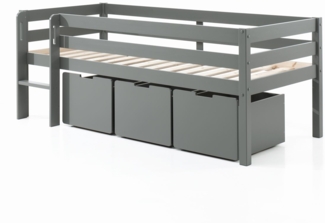 Kojenbett Karolina 208x105x83 Kinderbett Massivholz Grau