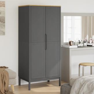 vidaXL Kleiderschrank FLORO Grau 77x53x171 cm Massivholz Kiefer 374007