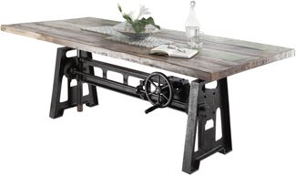Esstisch Altholz höhenverstellbar 75-105 cm 260x100x76 mehrfarbig lackiert INDUSTRIAL #26