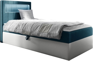 Boxspringbett 'Gladino Junior 1' blau 100 x 200 cm Rechts