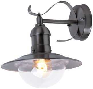 Wandleuchte, Laterne, Edelstahl, klar, H 27 cm