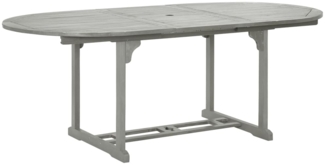 vidaXL Gartentisch Grau 200x100x75 cm Massivholz Akazie 47277