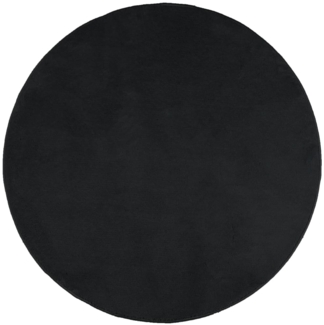 vidaXL Teppich OVIEDO Kurzflor Schwarz Ø 120 cm 375567